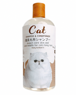 PETSMILE เพ็ทสไมล์ Cat Shampoo & Conditioner (Long Hair) แชมพูแมวขนยาว ผสมคอนดิชันเนอร์ ขนาด 500ml